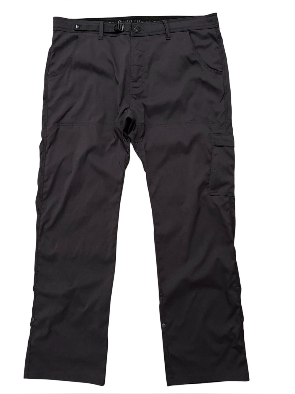 Prana Stretch Zion Pants Mens Size 40x32 Belted Hiking Stretch Gray